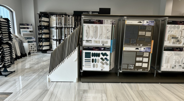 Tile display at Carpet One Tallahassee
